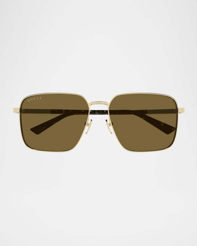 Subtle Web 60mm Square Metal Sunglasses